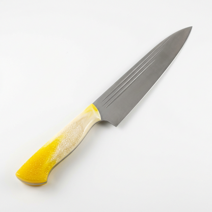 Chef Knife with Grooved Blade
