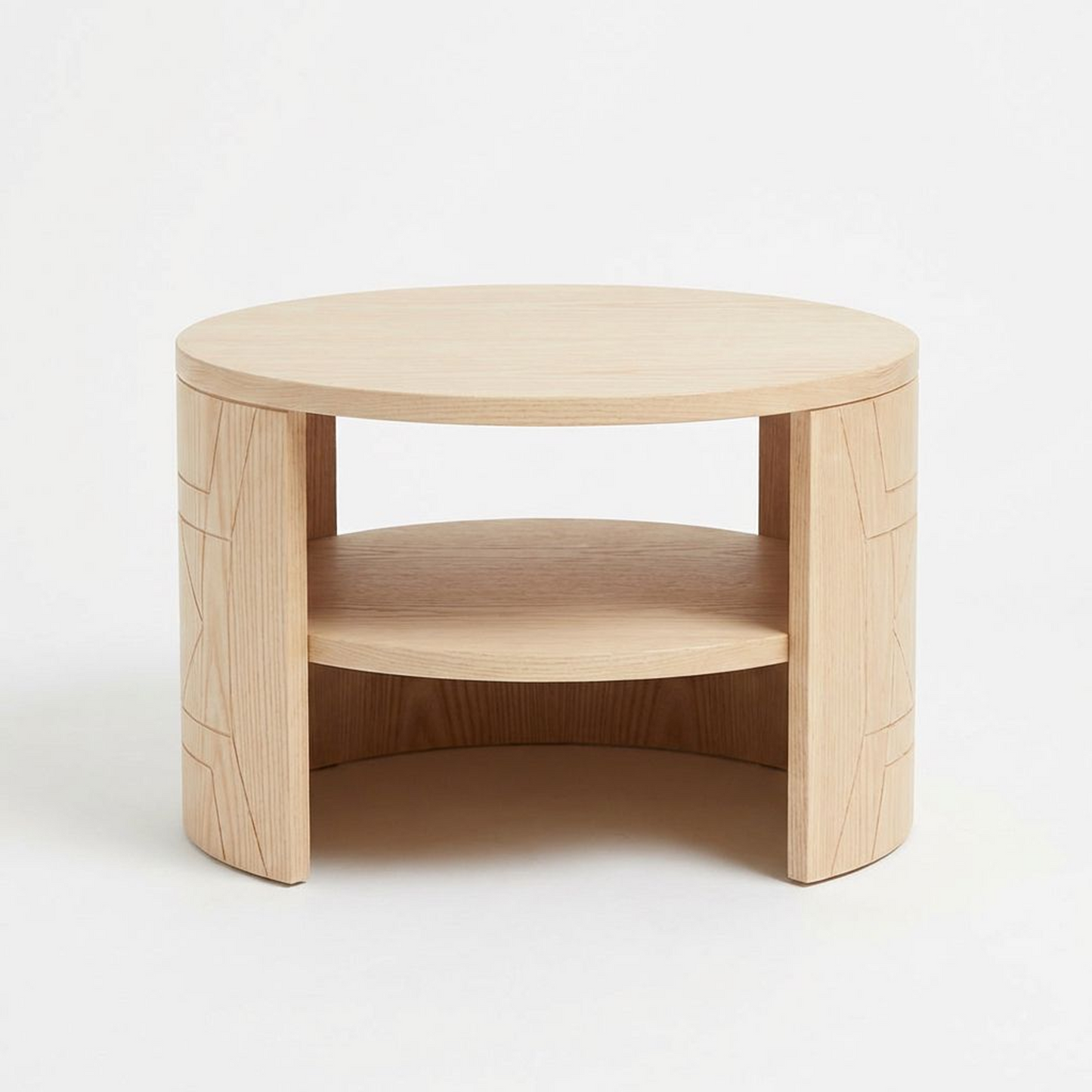 Round Wood Nightstand