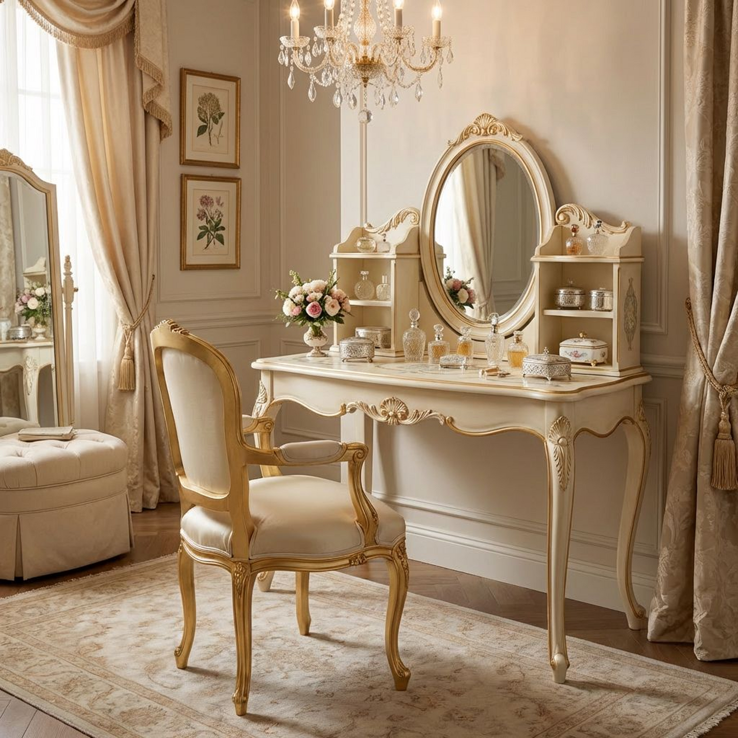 Cream French Vintage Vanity Table