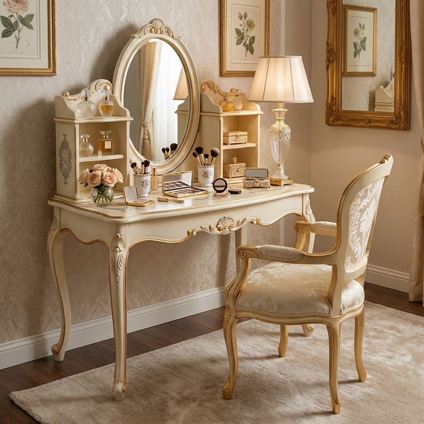 Cream French Vintage Vanity Table