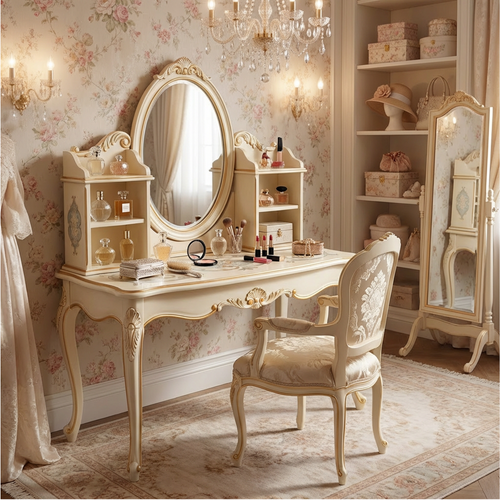 Cream French Vintage Vanity Table