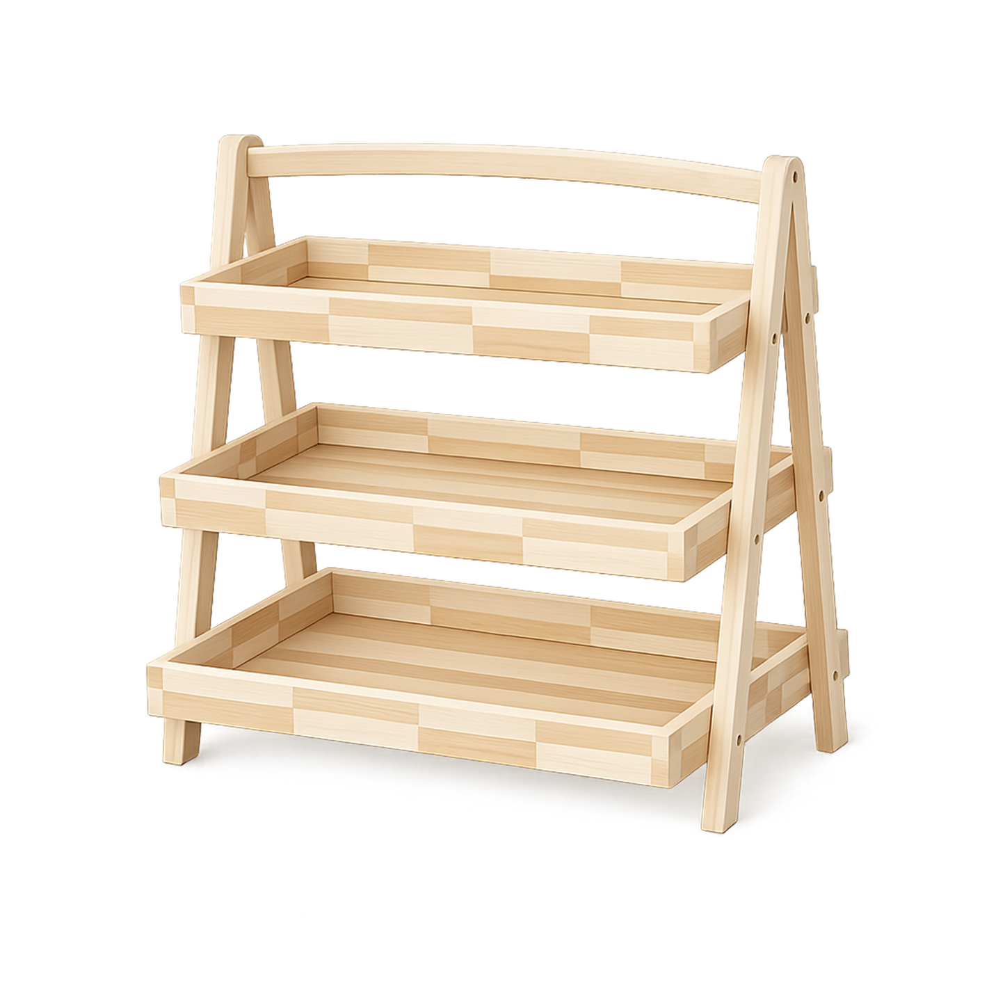 3-Tier Wooden Kitchen Organizer Rack