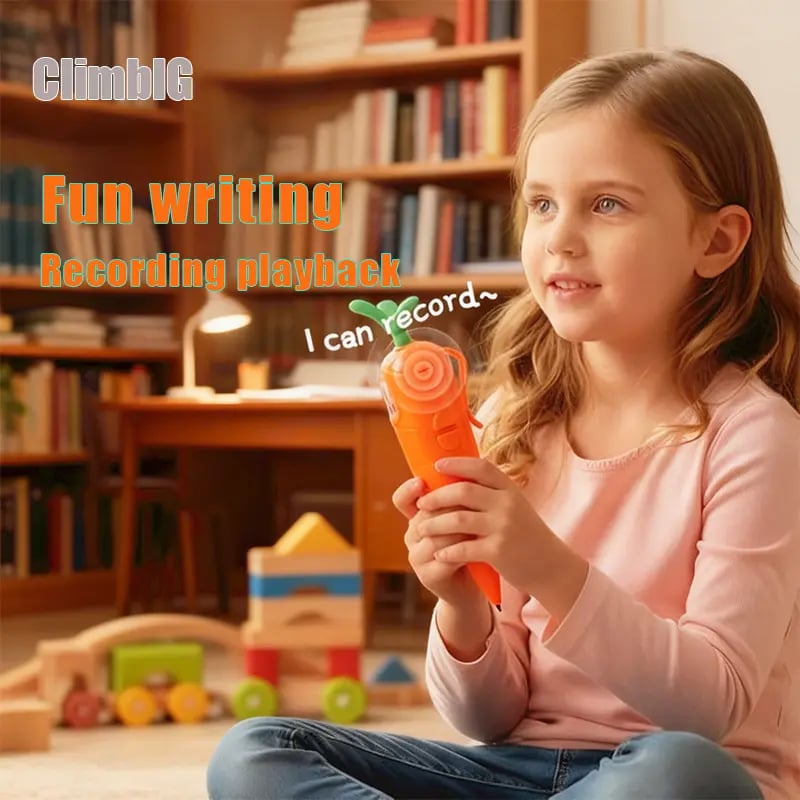 Cute Carrot Voice Recorder Pen: 60-Second Audio Playback Easter Basket Stuffer
