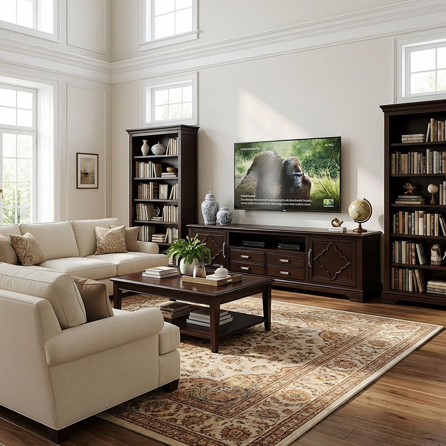 Dark Wood TV Stand