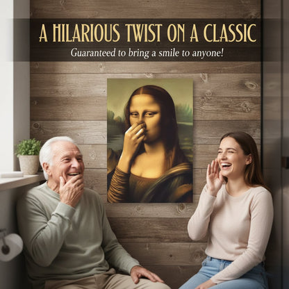 Holding Nose Bathroom Canvas Art(Frame not included)