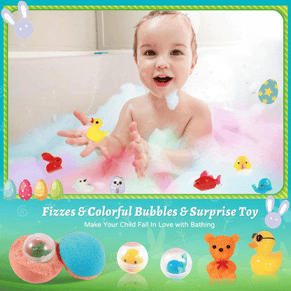 Natural Bath Bombs for Kids with Mega Bubbles & Surprise Inside