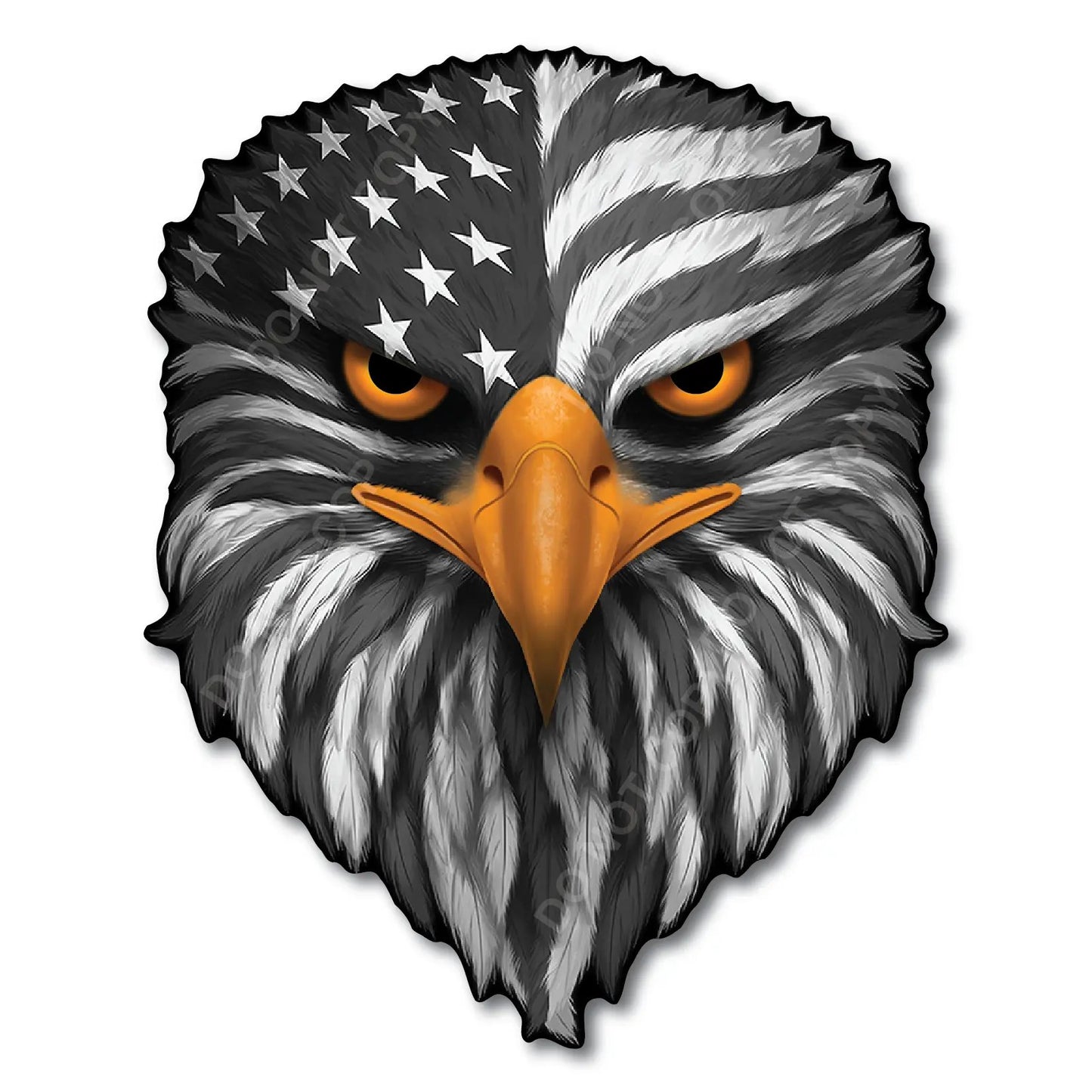 Reflective Eagle Eyes USA Flag Decal – Waterproof Patriotic Vinyl Sticker for Trucks. Cars & Gear