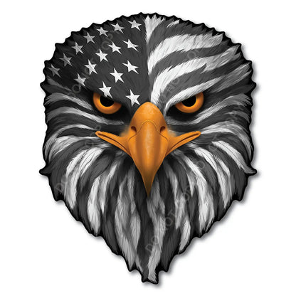 Reflective Eagle Eyes USA Flag Decal – Waterproof Patriotic Vinyl Sticker for Trucks. Cars & Gear