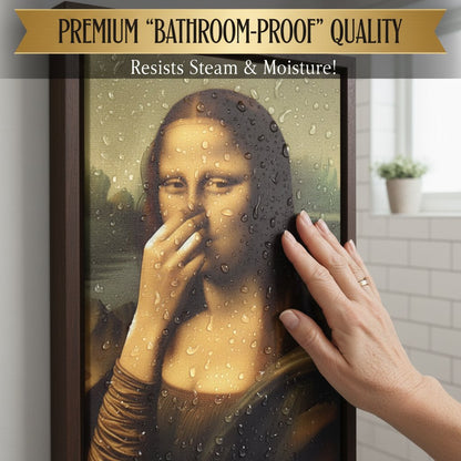 Holding Nose Bathroom Canvas Art(Frame not included)