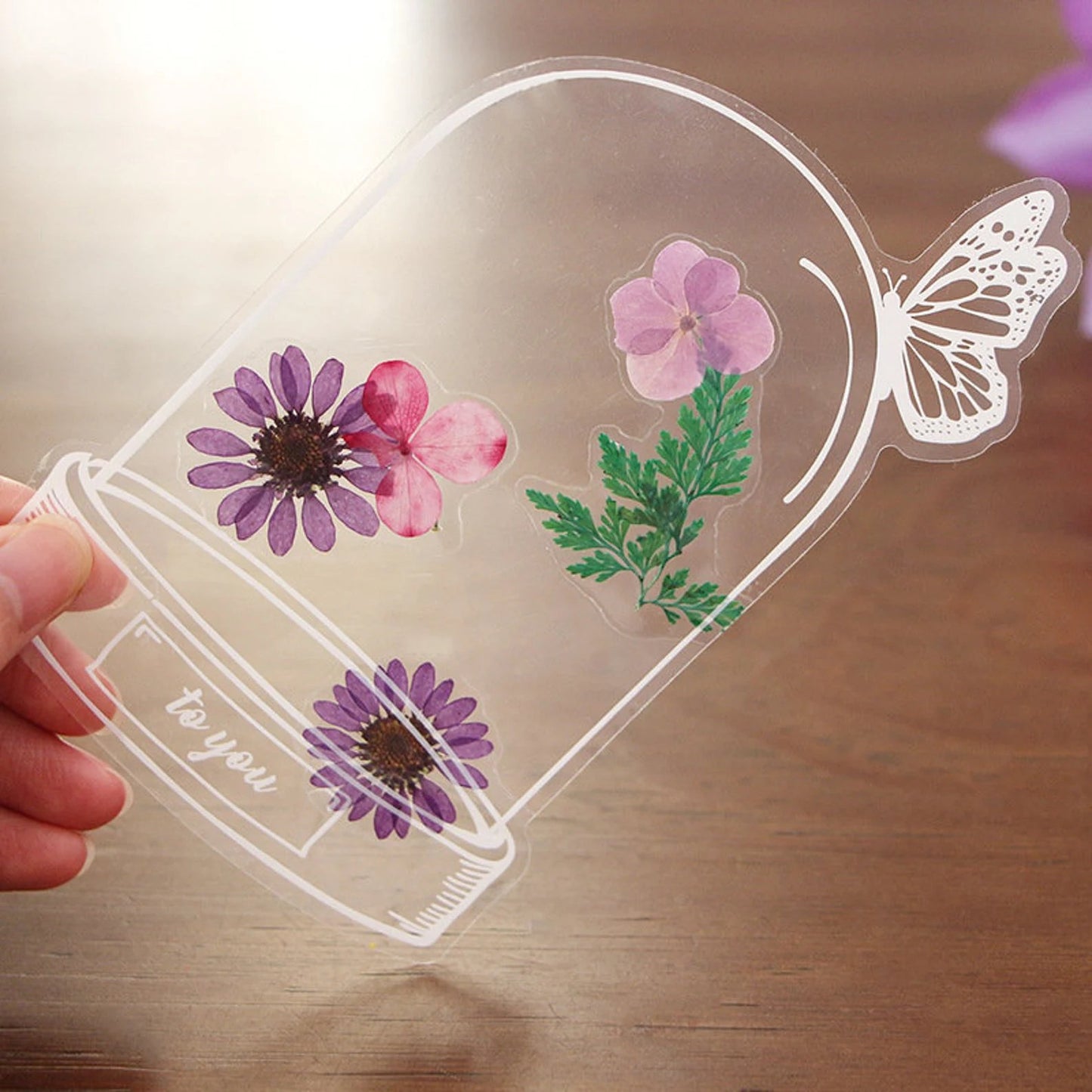 Transparent Dried Flower Bookmarks-DIY Gifts Bookmarks