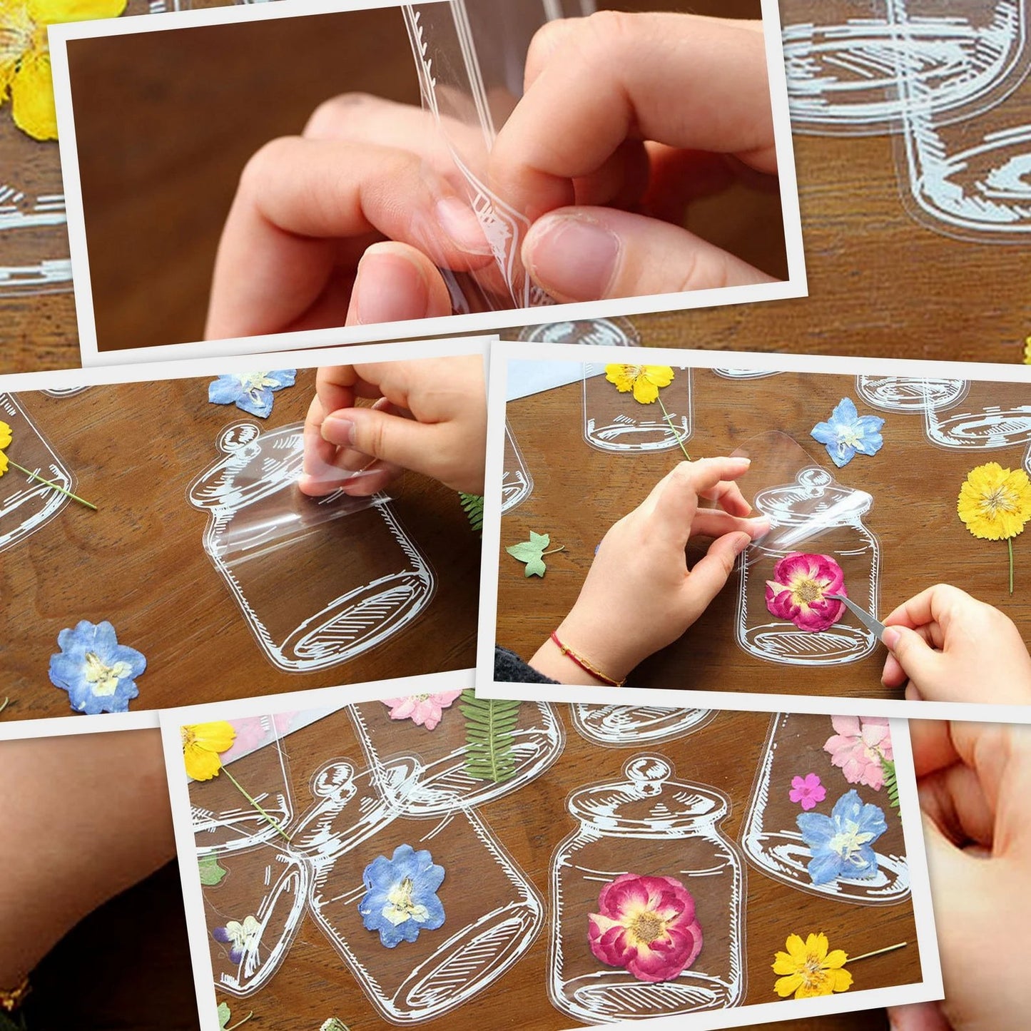 Transparent Dried Flower Bookmarks-DIY Gifts Bookmarks
