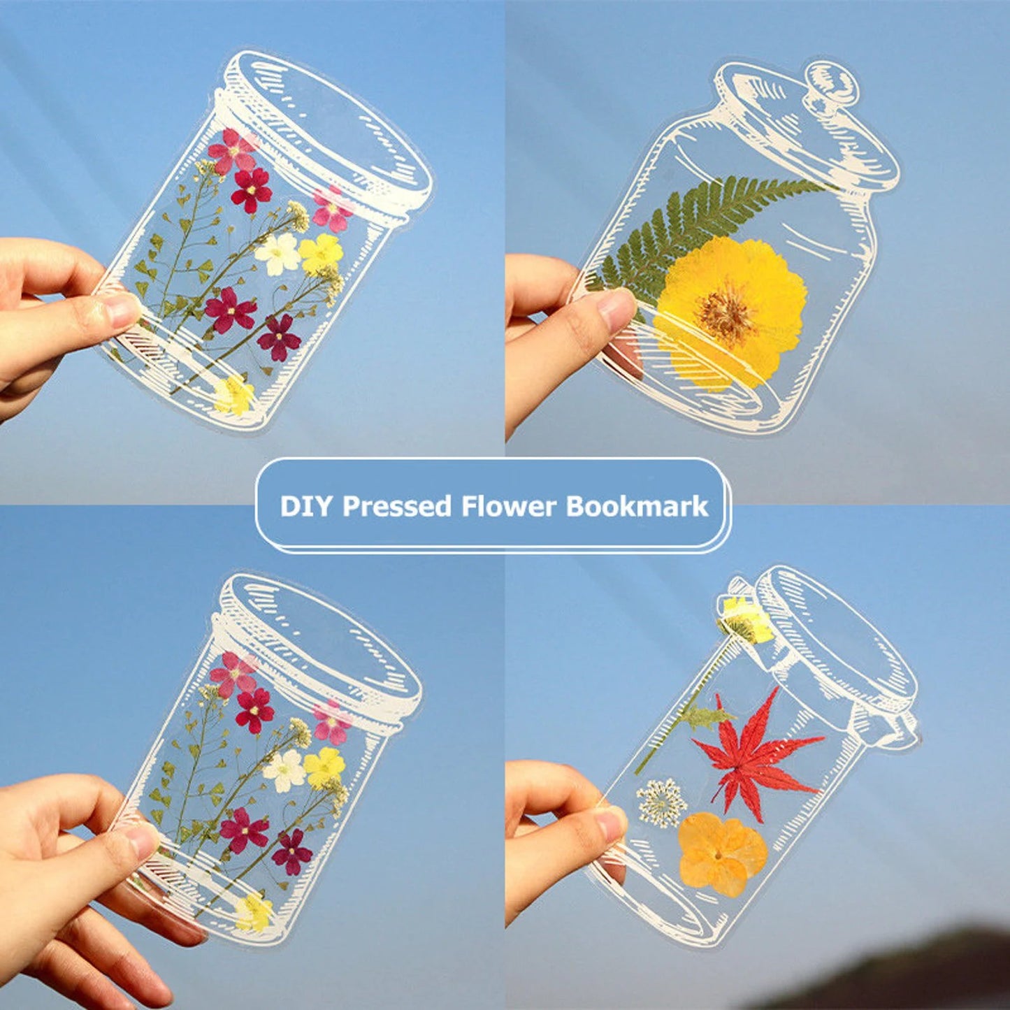 Transparent Dried Flower Bookmarks-DIY Gifts Bookmarks