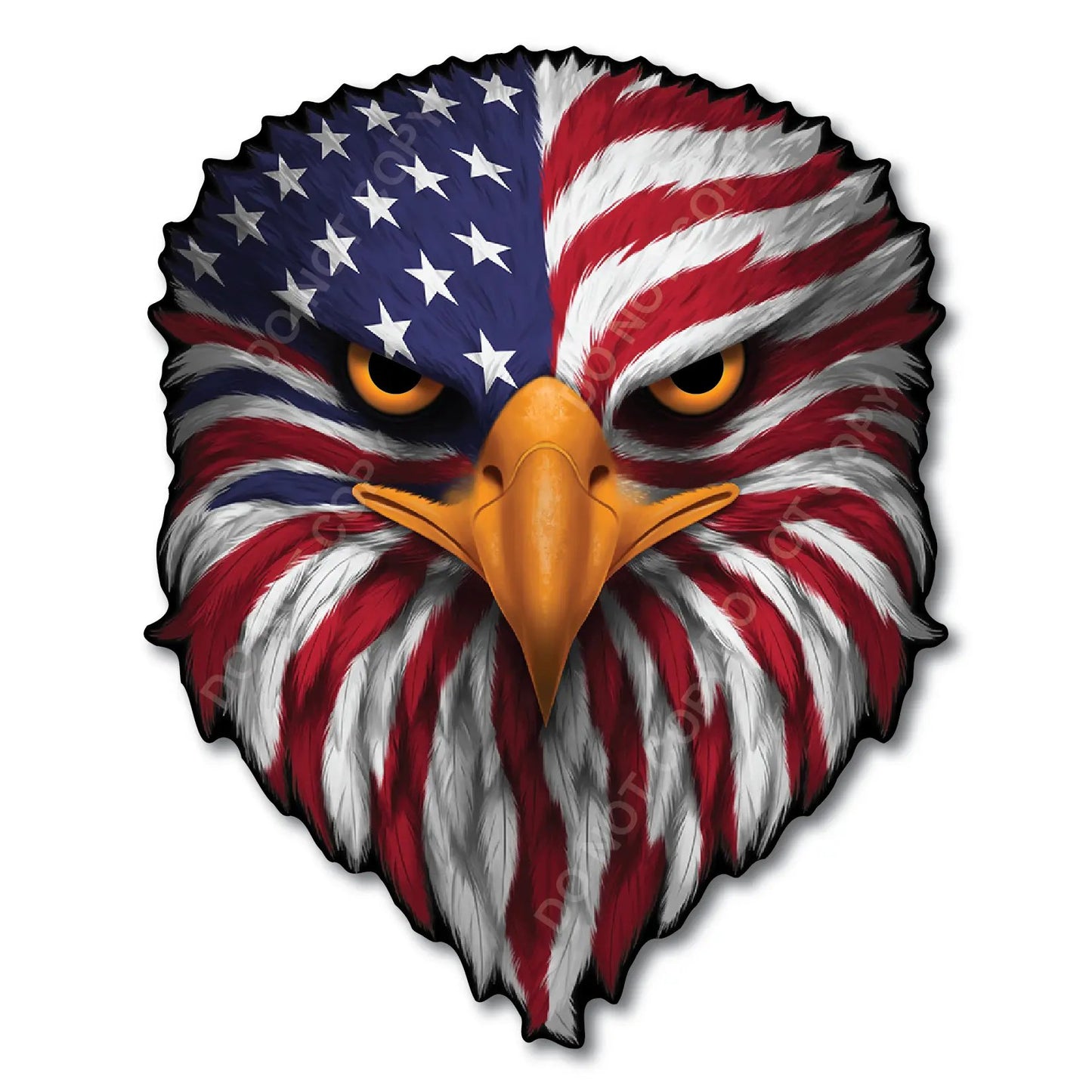 Reflective Eagle Eyes USA Flag Decal – Waterproof Patriotic Vinyl Sticker for Trucks. Cars & Gear