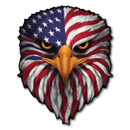 Reflective Eagle Eyes USA Flag Decal – Waterproof Patriotic Vinyl Sticker for Trucks. Cars & Gear