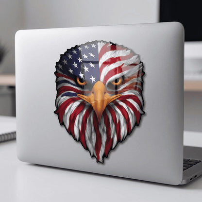 Reflective Eagle Eyes USA Flag Decal – Waterproof Patriotic Vinyl Sticker for Trucks. Cars & Gear