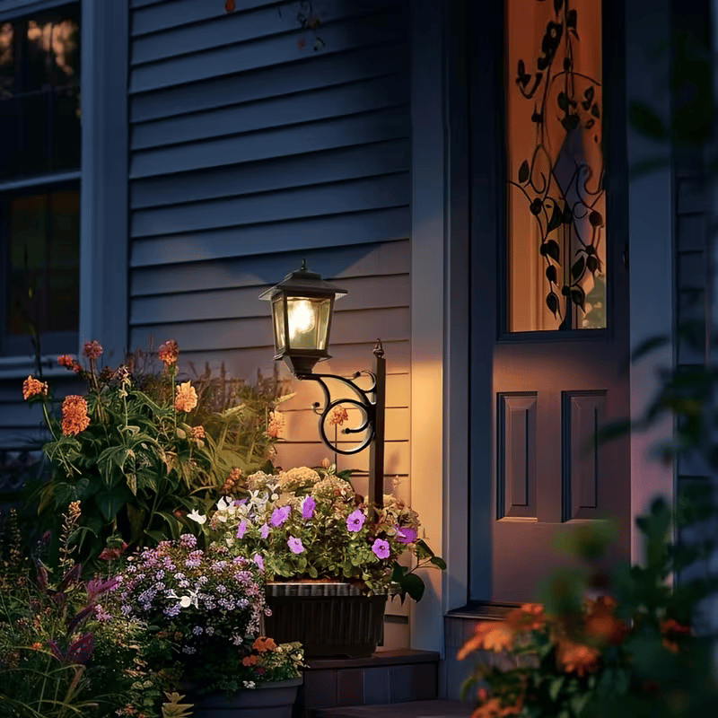 2-in-1 Outdoor Solar Lamp Post Light with Planter