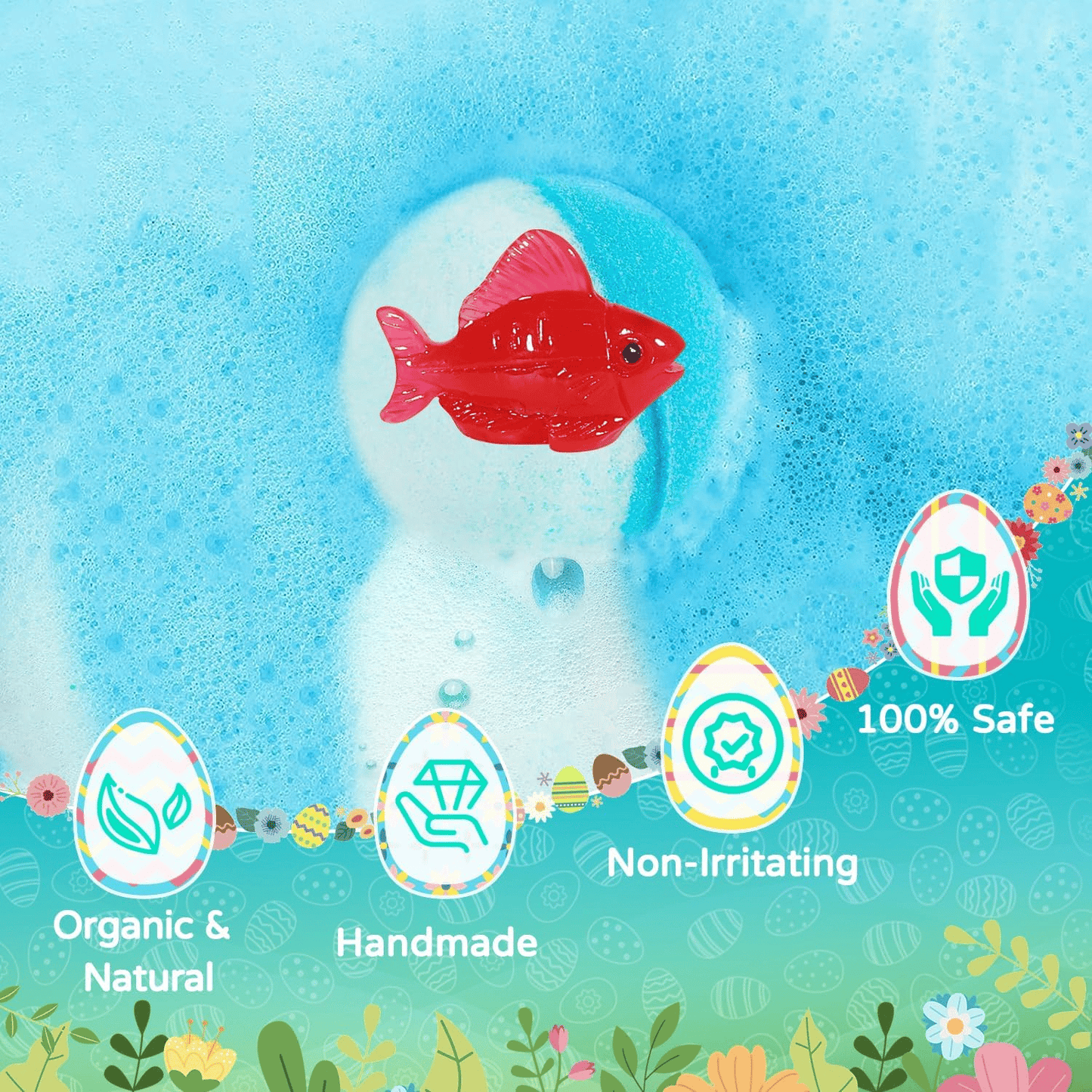 Natural Bath Bombs for Kids with Mega Bubbles & Surprise Inside