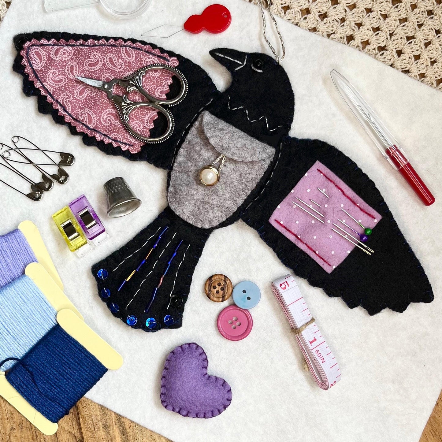 🖤 Raven's Keepsake – Guardian of Stitches 🪡✨