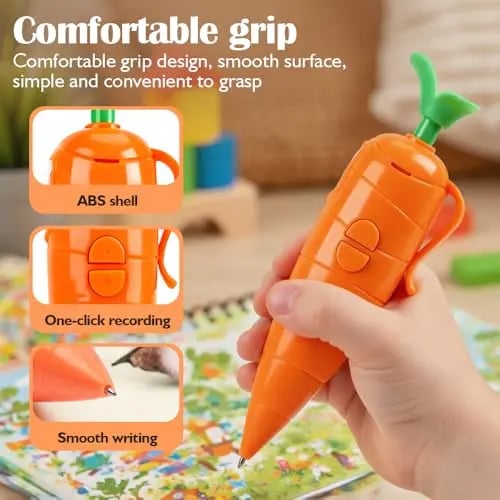 Cute Carrot Voice Recorder Pen: 60-Second Audio Playback Easter Basket Stuffer