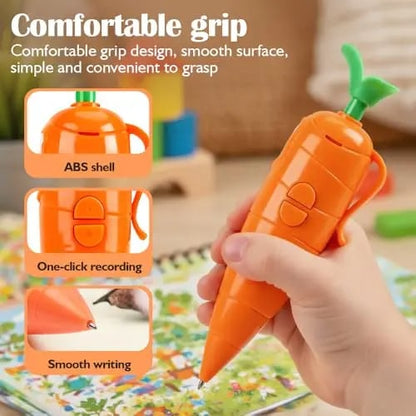 Cute Carrot Voice Recorder Pen: 60-Second Audio Playback Easter Basket Stuffer