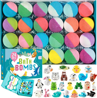 Natural Bath Bombs for Kids with Mega Bubbles & Surprise Inside