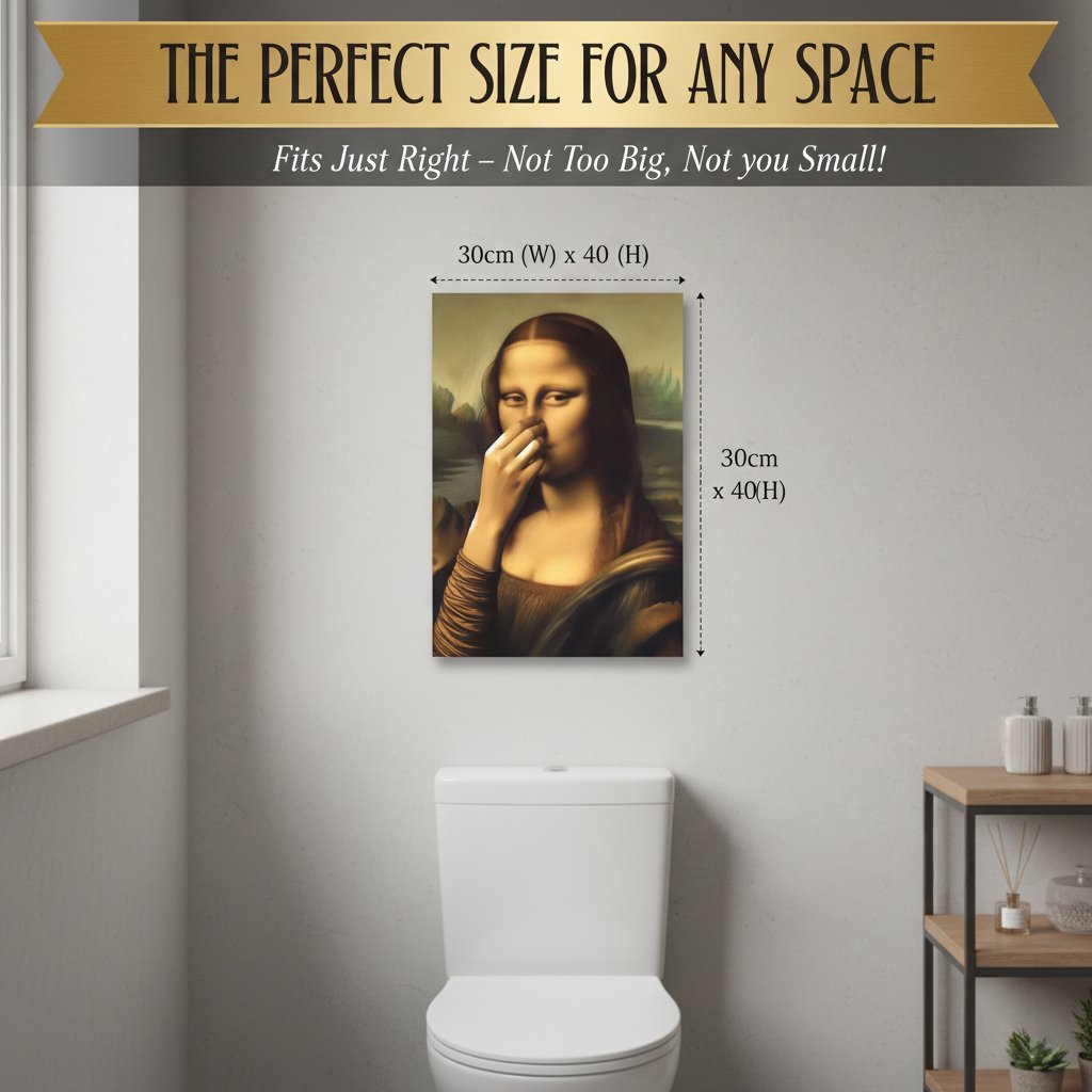 Holding Nose Bathroom Canvas Art(Frame not included)