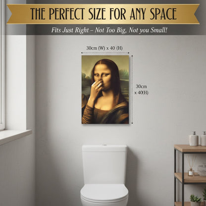 Holding Nose Bathroom Canvas Art(Frame not included)