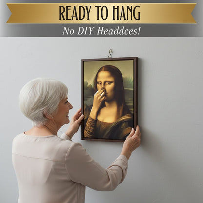 Holding Nose Bathroom Canvas Art(Frame not included)