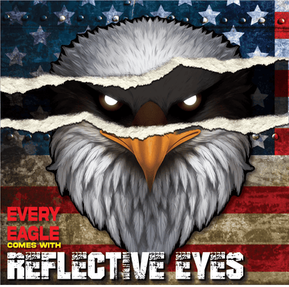 Reflective Eagle Eyes USA Flag Decal – Waterproof Patriotic Vinyl Sticker for Trucks. Cars & Gear