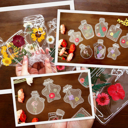 Transparent Dried Flower Bookmarks-DIY Gifts Bookmarks