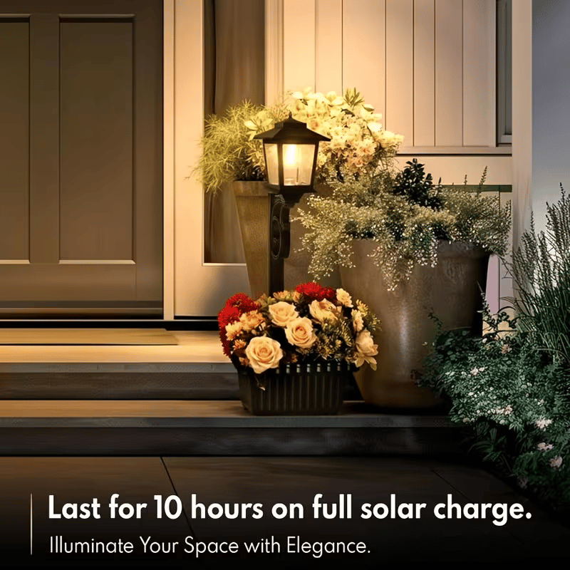 2-in-1 Outdoor Solar Lamp Post Light with Planter